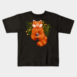 Red Panda Enjoying Ramen Kids T-Shirt